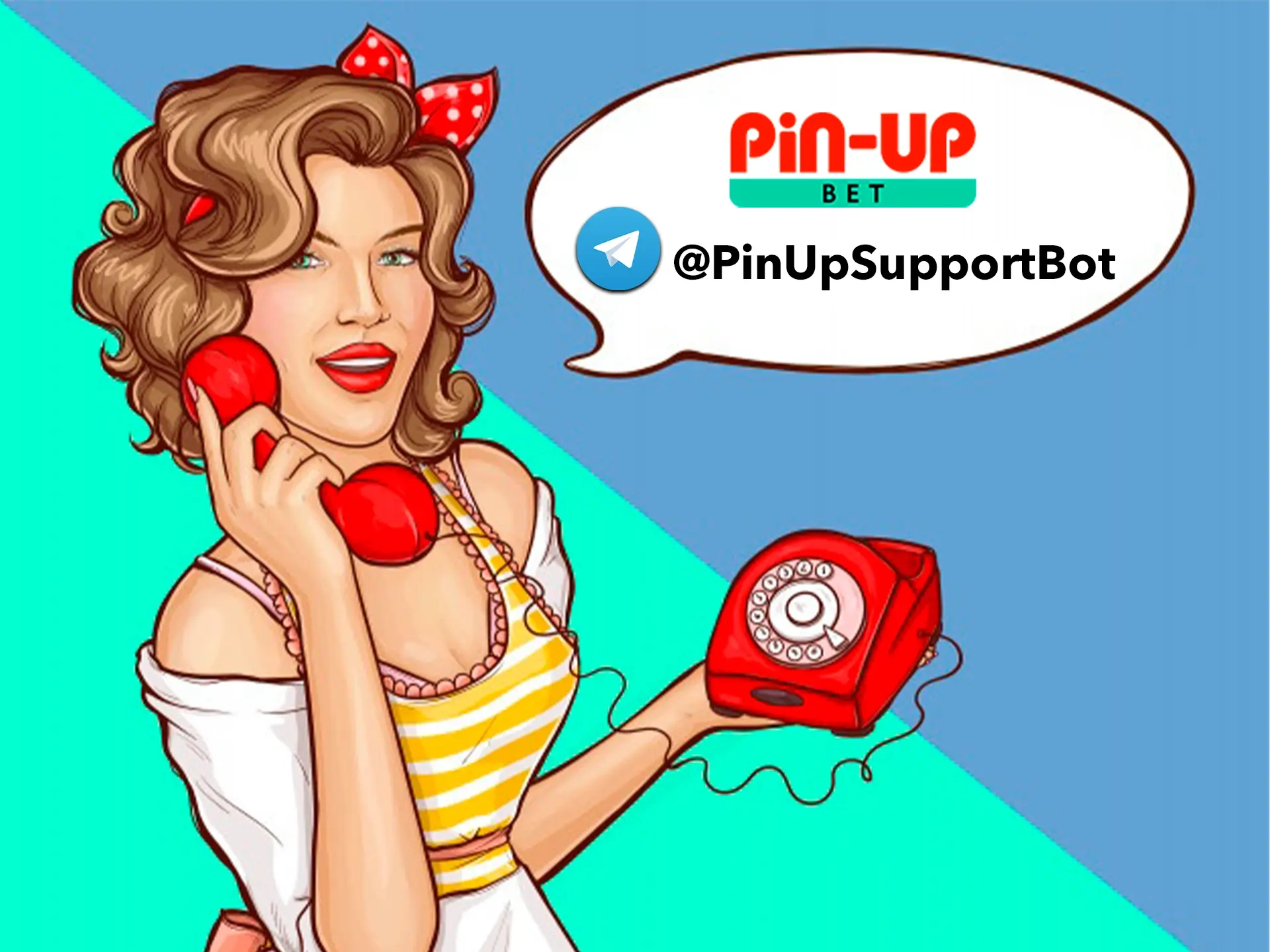 Обращение в поддержку через Telegram от Pin Up